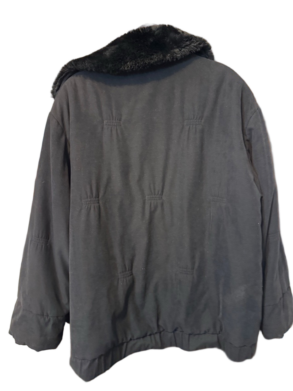 Metropolitan Black Faux Fur Collar Puffer Jacket Size L - Picture 5 of 5
